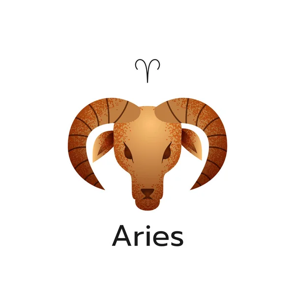 Bélier Signe Zodiaque Icône Logo Isolé Symbole Horoscope Sur Fond — Image vectorielle
