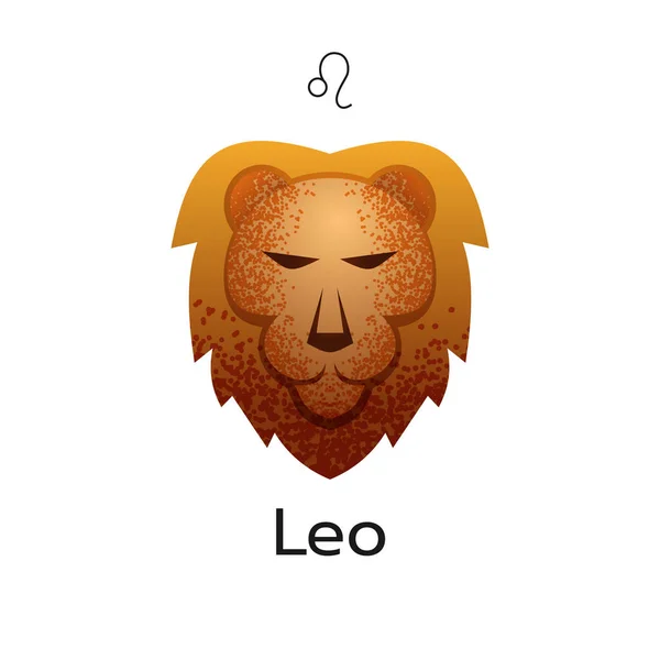 Leo Zodiac Sign Logo Icon Isolated Horoscope Symbol White Background — Stock Vector
