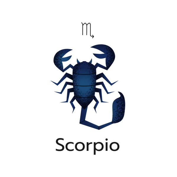 Schorpioen Dierenriem Teken Logo Pictogram Geïsoleerde Horoscoop Symbool Witte Achtergrond — Stockvector