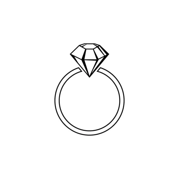 Diamantförlovningsring Ikonen Ring Med Ädelsten Ring Diamond Förlovning Bröllop Ring Royaltyfria Stockvektorer