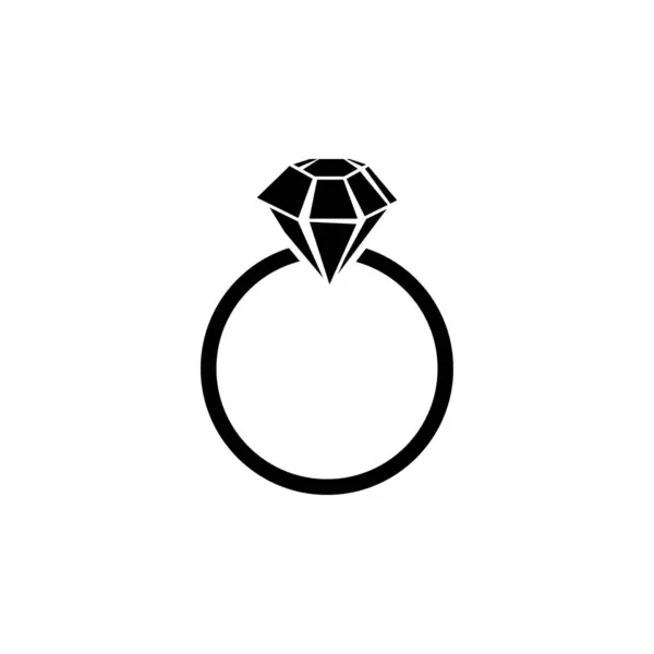 Diamantförlovningsring Ikonen Ring Med Ädelsten Ring Diamond Förlovning Bröllop Ring Stockvektor