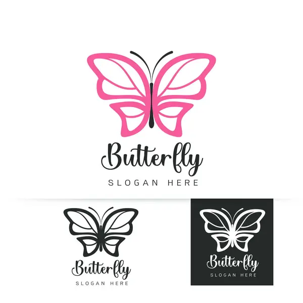 Image Stylisée Modèle Logo Papillon Sur Fond Blanc Logo Silhouette Vecteurs De Stock Libres De Droits