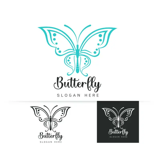 Image Stylisée Modèle Logo Papillon Sur Fond Blanc Logo Silhouette Vecteurs De Stock Libres De Droits