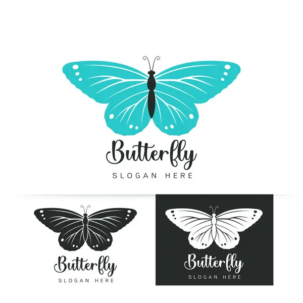 Όμορφο Εικονίδιο Εικονίδιο Σιλουέτα Πεταλούδα Λογότυπο Στυλιζαρισμένη Εικόνα Της Πεταλούδας Διάνυσμα Αρχείου