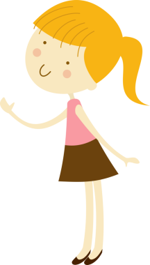 Çizgi filmdeki tatlı kız, izole edilmiş.