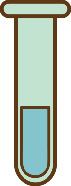 Cam test tüpü karikatür ikonu okul izole vektör illüstrasyonu