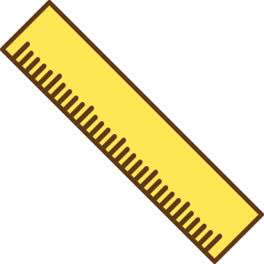 Sarı cetvel çizgi filmi izole vektör çizimi