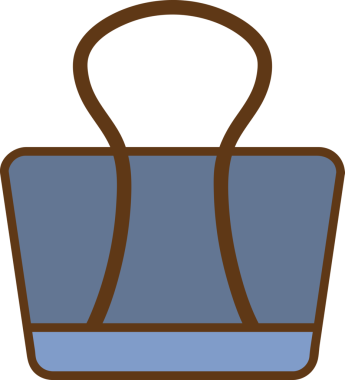 Binder Clip Simgesi karikatür okulu enstrüman ögesi öğrenci konsepti izole illüstrasyon