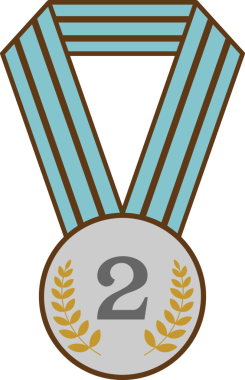 İkinci başarı ödülü ikonu izole edilmiş vektör illüstrasyonu