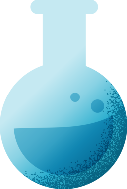 Cam deney şişesi karikatür ikonu okul öğesi öğrenci konsepti izole çizimi