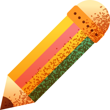 Kalem karikatürü okul enstrümanı öğrenci konsepti izole edilmiş.