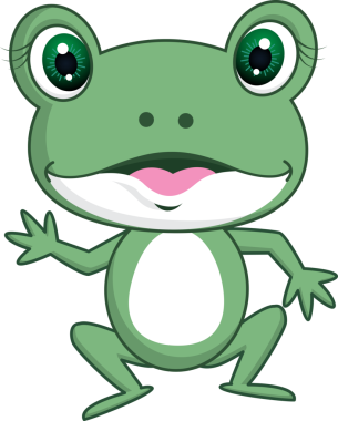 Kurbağa karikatür biçimi izole edilmiş vektör çizimi