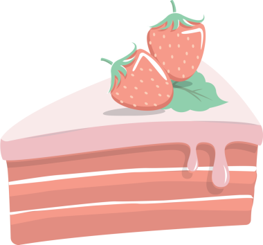 Parçalı çilekli pasta izole edilmiş.