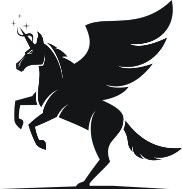 Tek boynuzlu at silueti logo simgesi örnekleme