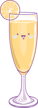 Taze portakal suyu. Kawaii tarzı bir çizgi film karakteri.