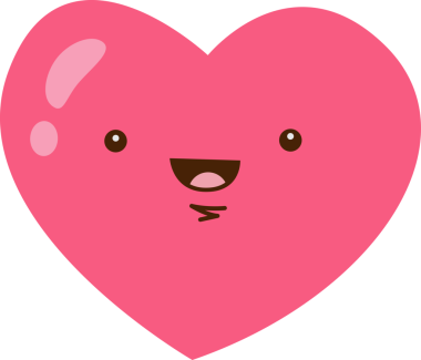 Sevimli komik kalp karikatürü kawaii karakter ikonu izole vektör illüstrasyonu