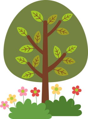 Tek yeşil ağaç çizgi filmi izole edilmiş vektör çizimi