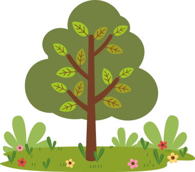 Tek yeşil ağaç çizgi filmi izole edilmiş vektör çizimi