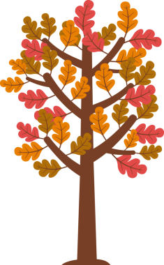 Tek ağaç karikatürü izole edilmiş.