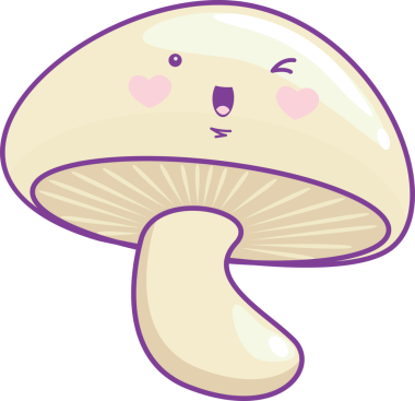 Tatlı, komik mantar sebze çizgi filmi Kawaii tarzı.