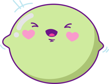 Limonlu karakter şirin çizgi film kawaii vektör çizimi