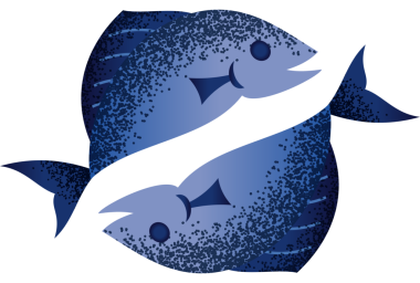 Balık burcu simgesi simgesi logosu izole edilmiş burç sembolü illüstrasyonu