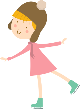 Tatlı çocukların kış pateninde eğlendiği bir resim..