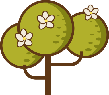 Ağaç çizgi film stilleri siluet izole edilmiş simge