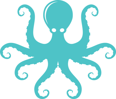Güzel logo simgesi Ahtapot, Octopus izole logo şablonunun stilize edilmiş görüntüsü