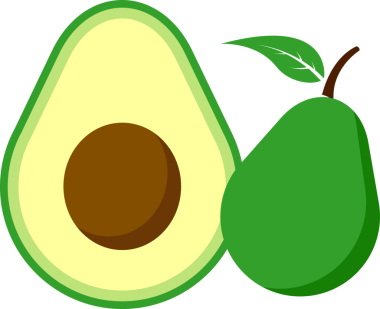 Avokado simgesi izole edilmiş vektör çizimi