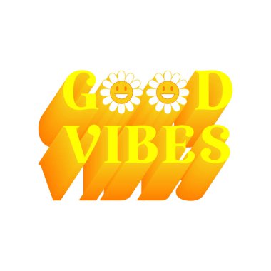 Modaya uygun çiçekler, beyaz arkaplan vektör illüstrasyonunda izole edilmiş eski moda karikatür, izole edilmiş Hippi, barış.