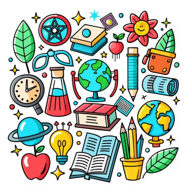 Vector Set Eğitim ve Öğrenim İllüstrasyonu