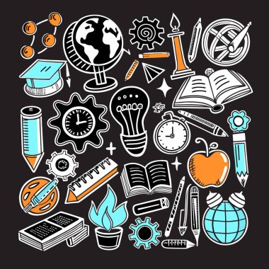 Vector Set Eğitim ve Öğrenim İllüstrasyonu