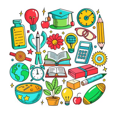 Vector Set Eğitim ve Öğrenim İllüstrasyonu