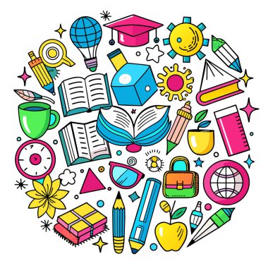 Vector Set Eğitim ve Öğrenim İllüstrasyonu