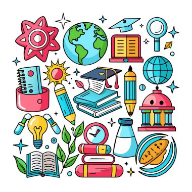 Vector Set Eğitim ve Öğrenim İllüstrasyonu