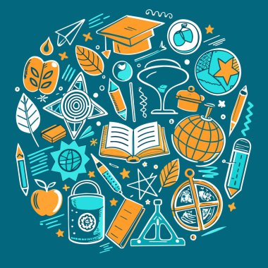 Vector Set Eğitim ve Öğrenim İllüstrasyonu