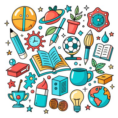 Vector Set Eğitim ve Öğrenim İllüstrasyonu