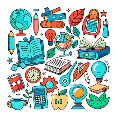 Vector Set Eğitim ve Öğrenim İllüstrasyonu