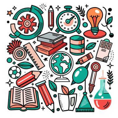 Vector Set Eğitim ve Öğrenim İllüstrasyonu