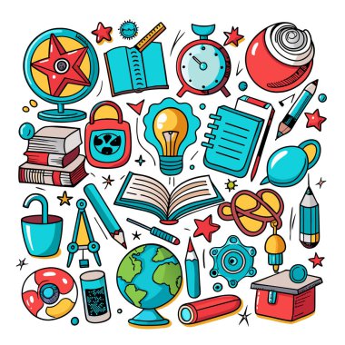 Vector Set Eğitim ve Öğrenim İllüstrasyonu