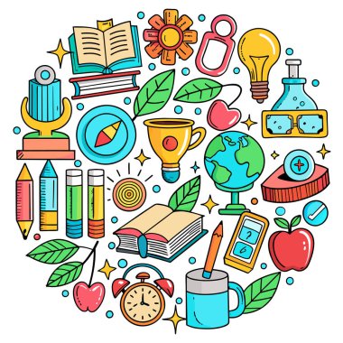 Vector Set Eğitim ve Öğrenim İllüstrasyonu