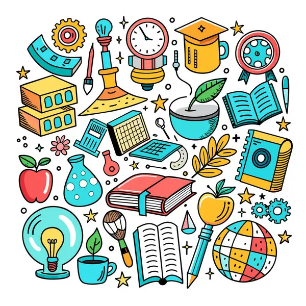 Vector Set Eğitim ve Öğrenim İllüstrasyonu