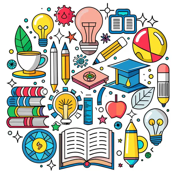 Vector Set Eğitim ve Öğrenim İllüstrasyonu