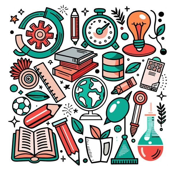 Vector Set Eğitim ve Öğrenim İllüstrasyonu