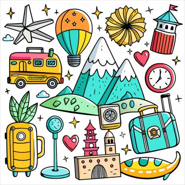 Vektör Simgesi Kılavuzu Seyahat Paketini Ayarla