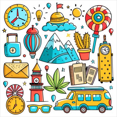 Vektör Simgesi Kılavuzu Seyahat Paketini Ayarla