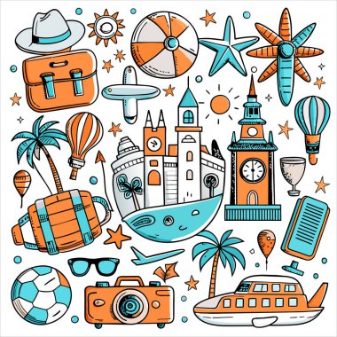 Vektör Simgesi Kılavuzu Seyahat Paketini Ayarla