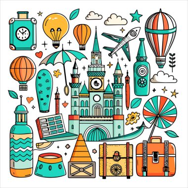 Vektör Simgesi Kılavuzu Seyahat Paketini Ayarla