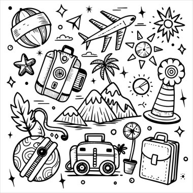 Vektör Simgesi Kılavuzu Seyahat Paketini Ayarla